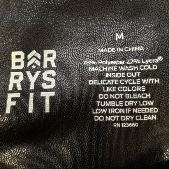 BARRYS FIT High Waist Speed Tight Womens M Shiny Foil Black Cropped Leggings $98 - Picture 3 of 8